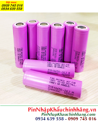 Cell pin Laptop 3.7v _Pin sạc 18650 lithium 3.7v Samsung ICR18650-26JM (2600mAh) Dischagre 5.2A